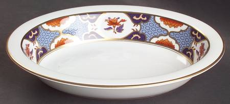 Shima Border 9" Oval Vegetable Bowl