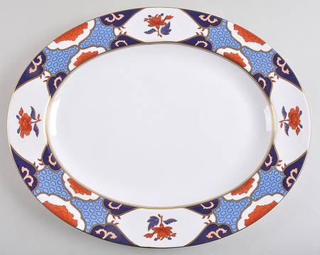 Shima Border 17" Oval Serving Platter