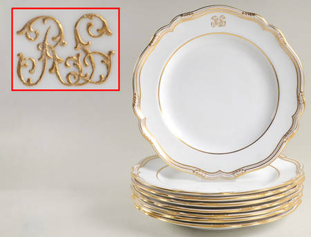 Sheffield Monogram Dinner Plate - Set of 8
