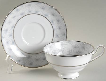 Silver Mist Footed Cup & Saucer Set