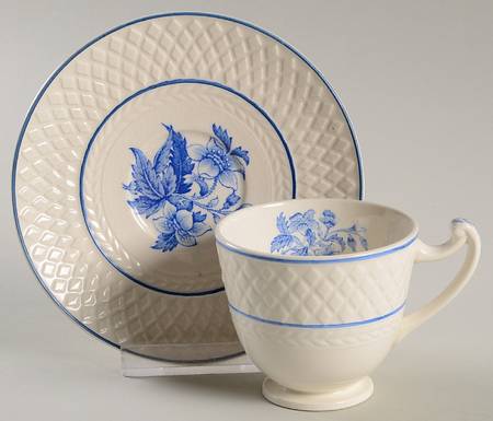 Camilla Blue (Mansard Shape) Footed Demitasse Cup & Saucer Set