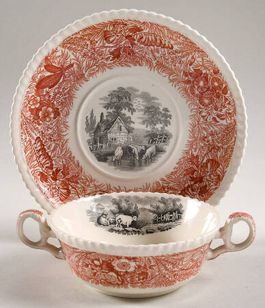 SP8 Flat Cream Soup Bowl & Saucer Set