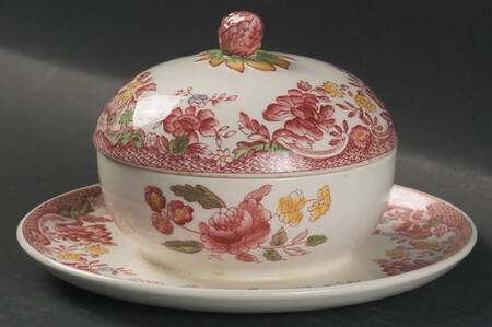 Spode's Bouquet Mayonnaise with Attached Underplate & Lid