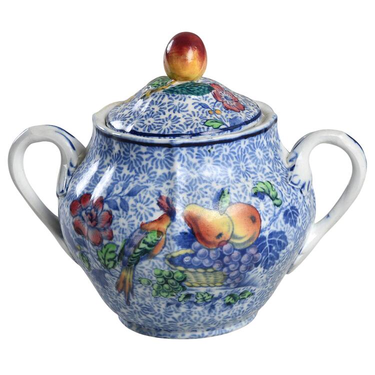 Spode's George III Blue Sugar Bowl & Lid