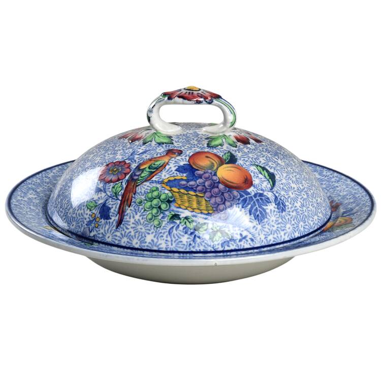 Spode's George III Blue Round Covered Butter