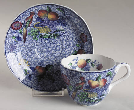 Spode's George III Blue Flat Cup & Saucer Set
