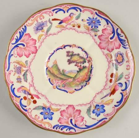 Spode's Gobelin (Scalloped, Gold Trim) Saucer for Cream Soup Bowl