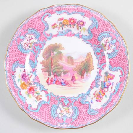 Spode's Queen Mary (Pink and Blue) Bread & Butter Plate