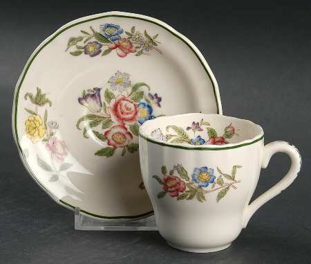 Springtime Flat Demitasse Cup & Saucer Set