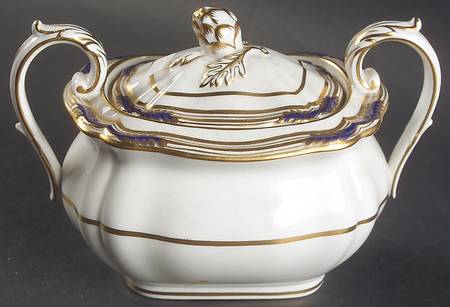Stafford Blue Leaf Sugar Bowl & Lid