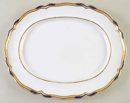 Stafford Blue Leaf 13" Oval Serving Platter