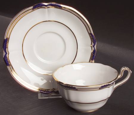 Stafford Blue Leaf Footed Cup & Saucer Set