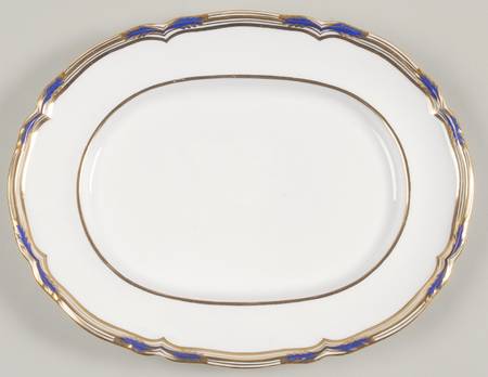 Stafford Blue Leaf 11" Oval Serving Platter