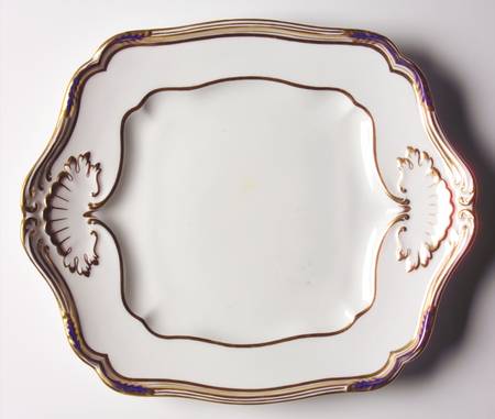 Stafford Blue Leaf Square Handled Cake Plate