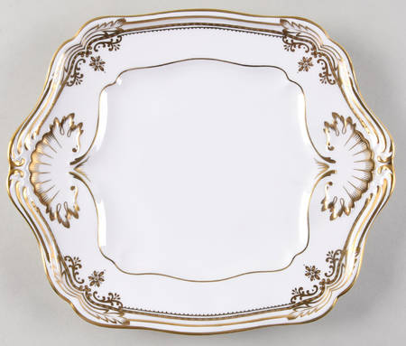 Stafford White Square Handled Cake Plate