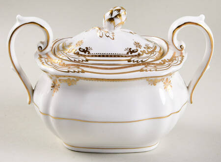 Stafford White Sugar Bowl & Lid