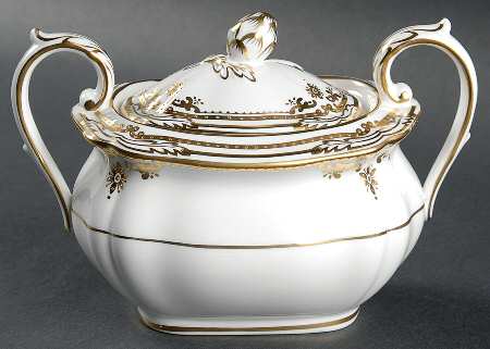 Stafford White Sugar Bowl & Lid