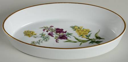 Stafford Flowers 10" Oval Oven-to-Table Baker by Spode