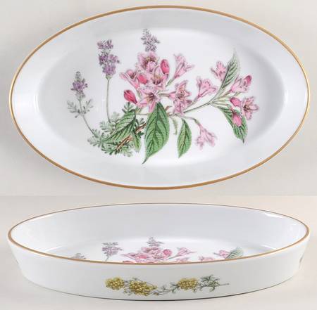 Stafford Flowers 12" Oval Baker Oven To Table