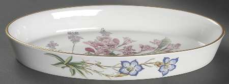 Stafford Flowers 12" Oval Baker Oven To Table