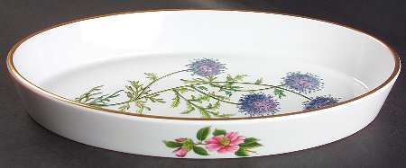 Stafford Flowers 12" Oval Baker Oven To Table