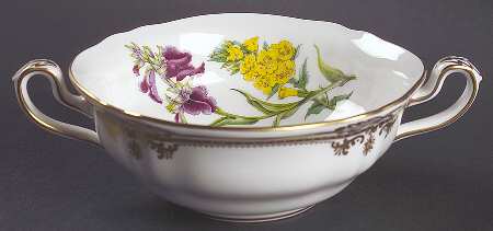 Stafford Flowers Flat Cream Soup Bowl