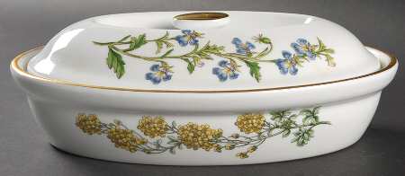 Stafford Flowers 9" Oval Oven-To-Table Entree Dish & Lid by Spode