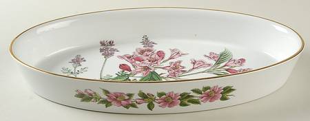 Stafford Flowers 12" Oval Baker Oven To Table