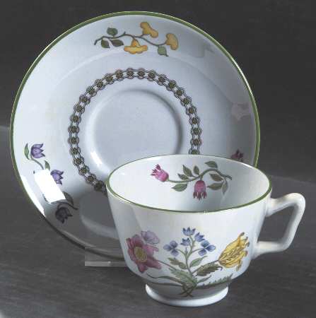 Summer Palace (Fine Stone) London Shape Footed Cup & Saucer Set