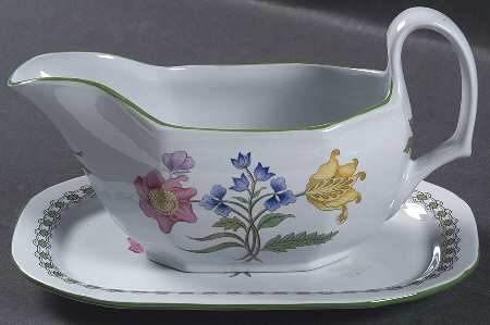 Summer Palace (Fine Stone) Gravy Boat & Underplate/Relish