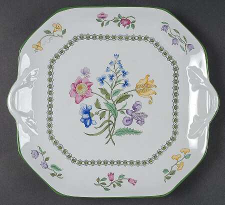 Summer Palace (Fine Stone) Square Handled Cake Plate