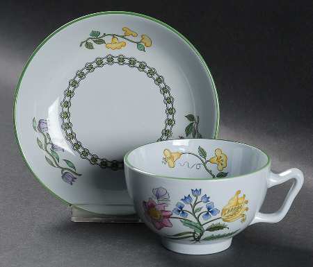 Summer Palace (Fine Stone) Canton Shape Footed Cup & Saucer Set