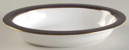 Sutton Aubergine (Dark Purple) 9" Oval Vegetable Bowl