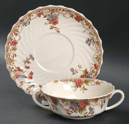 Sydney Footed Cream Soup Bowl & Saucer Set
