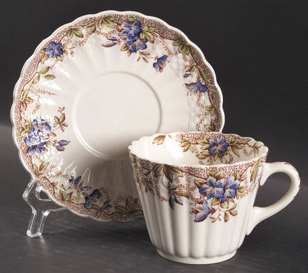 Sydney Blue Flat Cup & Saucer Set