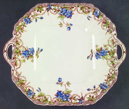 Sydney Blue Square Handled Cake Plate