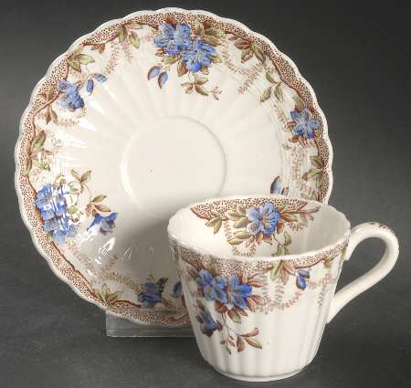 Sydney Blue Flat Demitasse Cup & Saucer Set
