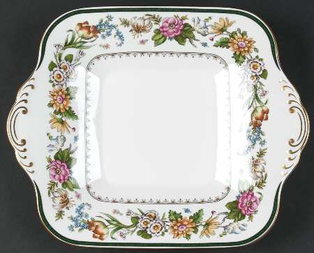 Tapestry Square Handled Cake Plate