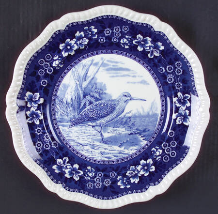 Tower Blue (Game Bird In Center) Dinner Plate