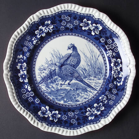 Tower Blue (Game Bird In Center) Dinner Plate