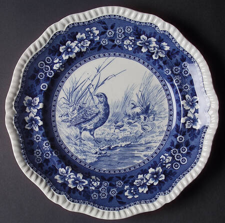 Tower Blue (Game Bird In Center) Dinner Plate