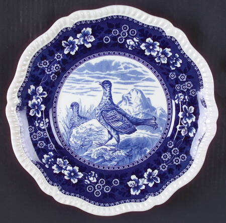 Tower Blue (Game Bird In Center) Dinner Plate