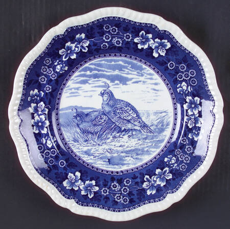 Tower Blue (Game Bird In Center) Dinner Plate