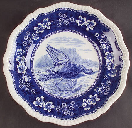 Tower Blue (Game Bird In Center) Dinner Plate