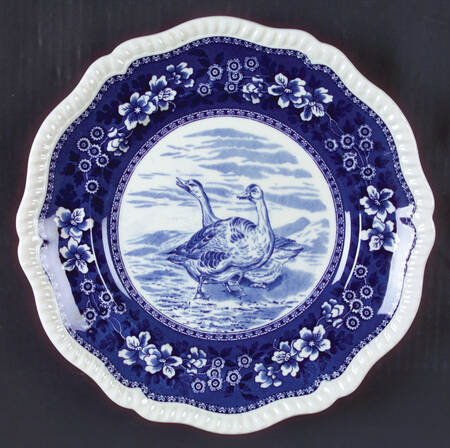 Tower Blue (Game Bird In Center) Dinner Plate