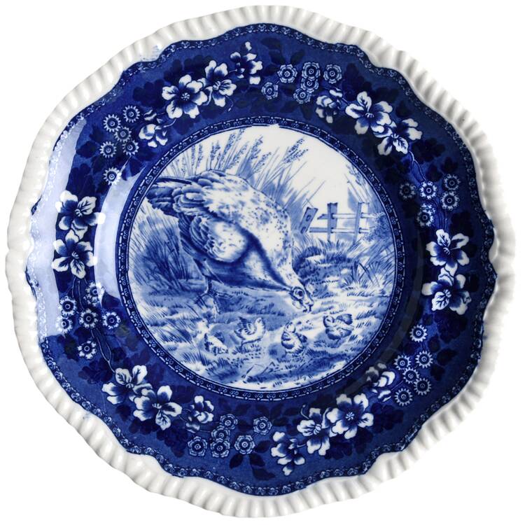 Tower Blue (Game Bird In Center) Dinner Plate