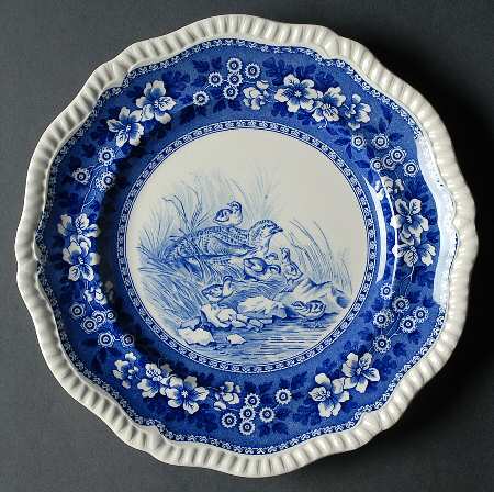 Tower Blue (Game Bird In Center) Dinner Plate