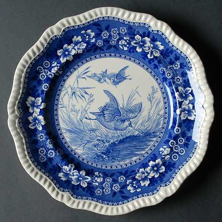 Tower Blue (Game Bird In Center) Dinner Plate