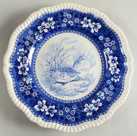 Tower Blue (Game Bird In Center) Dinner Plate