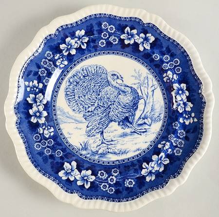 Tower Blue (Game Bird In Center) Dinner Plate